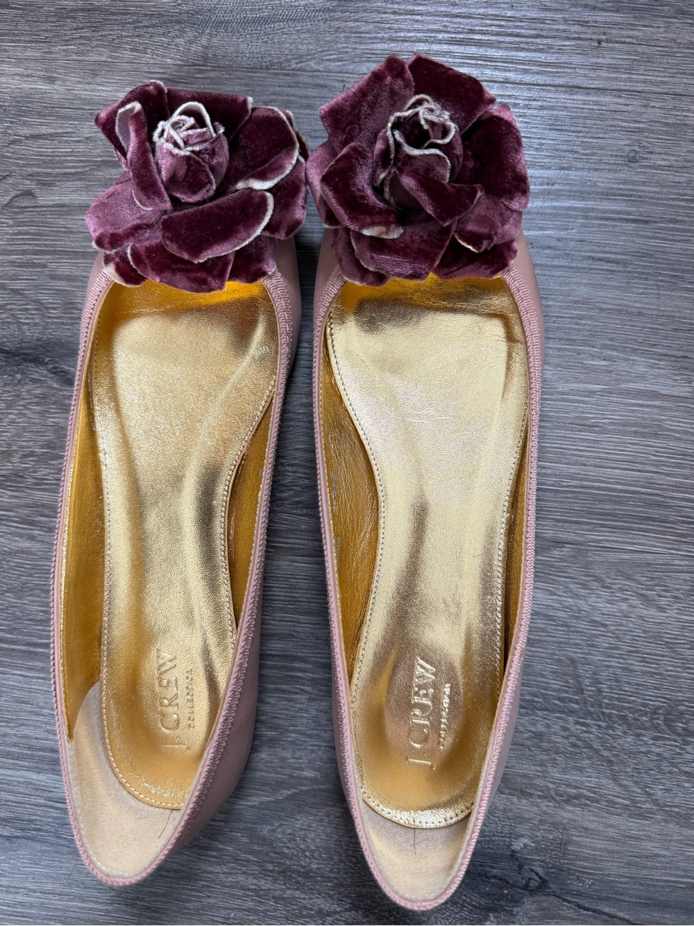 J.Crew Collection Made in Italy Leather Ballet Flats Velvet Rose Sz 8